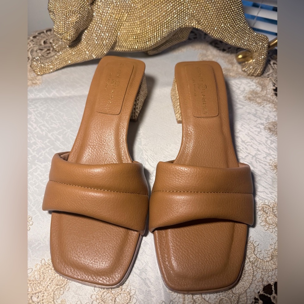 Chinese Laundry Tan Leather Mules